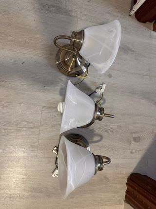 3 Apliques Lámparas Cristal Metal