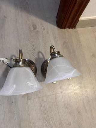 3 Apliques Lámparas Cristal Metal