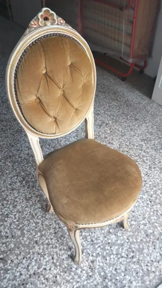 2 Sedie vintage velluto legno