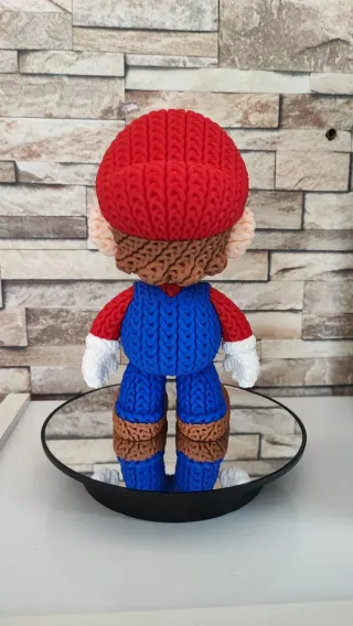 Figura Mario estilo crochet – Figura gamer impresa