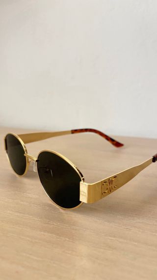 Gafas Celine Doradas Ovaladas Tortoise