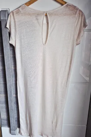 Camiseta lino beige Majestic Filatures T. 3