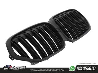 PARRILLA DELANTERA DOBLE LAMA NEGRO MATE PARA BMW X1 F48 2020--