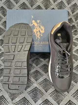 Zapatillas U.S. Polo Assn. negras talla 38.