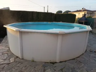 Piscina desmontable octogonal sin depuradora.escal