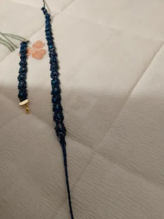 Diadema y pulsera encaje bolillos