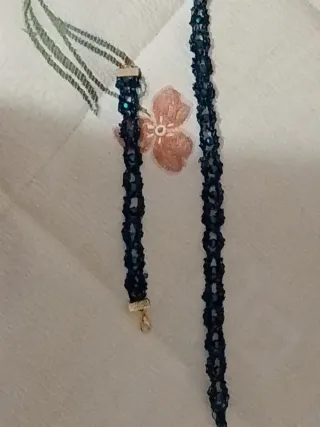 Diadema y pulsera encaje bolillos
