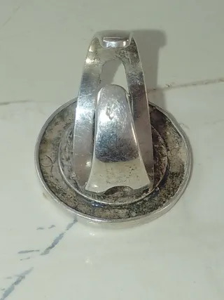 Anillo Bulgari Negro y Plateado.plata de ley