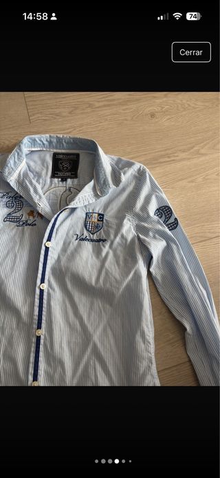 Camisa Valecuatro rayas azul y blanco