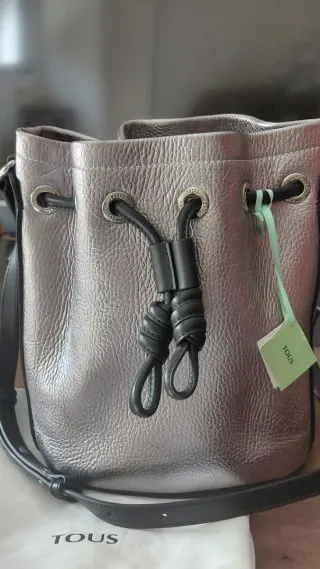 Bolso Tous Piel Negro/Plata Nuevo
