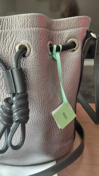 Bolso Tous Piel Negro/Plata Nuevo