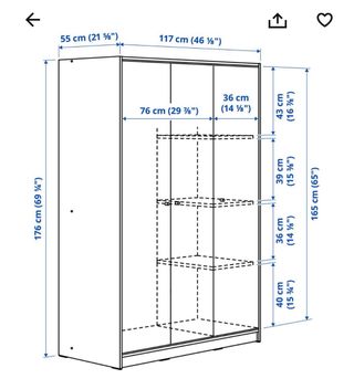Armario IKEA blanco 3 puertas