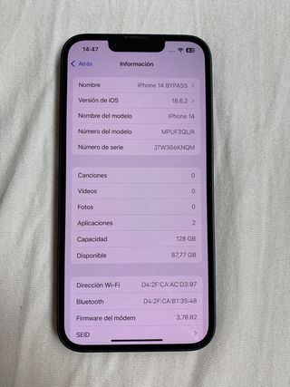 LEER iPhone 14 128GB Medianoche SOLO WIFI