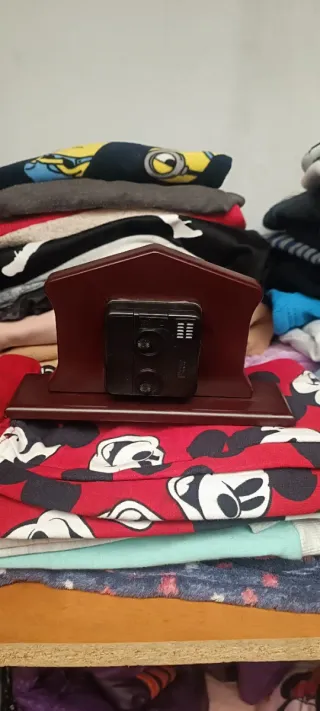 Reloj de mesa madera y plata 925