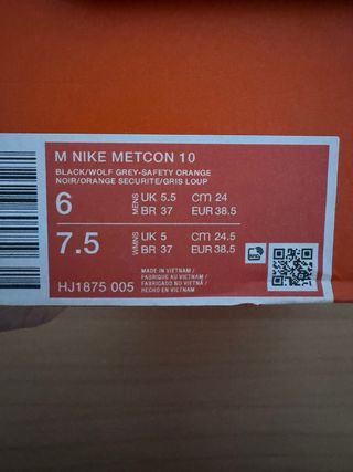 Nike Metcon 10 Zapatillas Negras Naranja