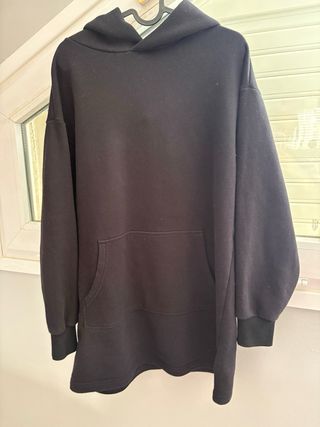 Sudadera oversize negra mujer