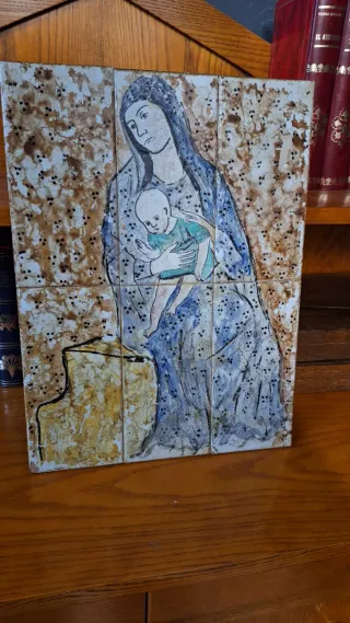 Cuadro de baldosa Virgen y Niño