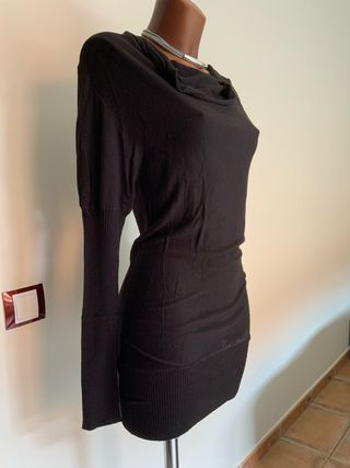 Vestido Negro Manga Larga Be Band