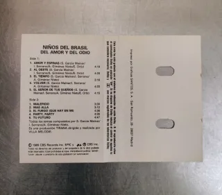 Cassette Niños del Brasil - Del amor y del odio.