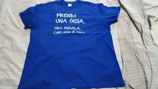 T-shirt XXL scritta divertente blu