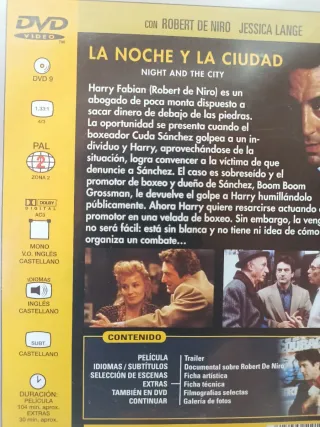 DVD La Noche y la Ciudad 1992 Robert De Niro