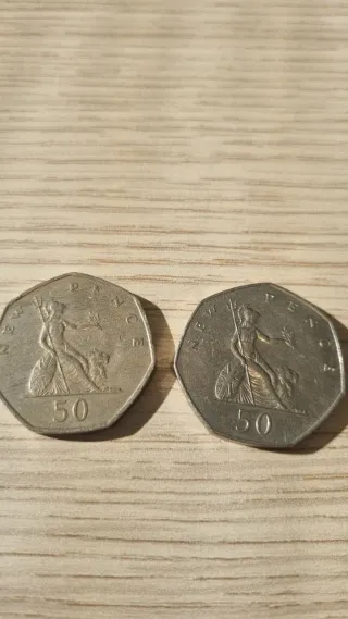 Coppia 50 Pence 1969 e 1979