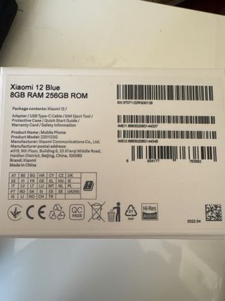 Xiaomi 12 Azul Pastel 256GB