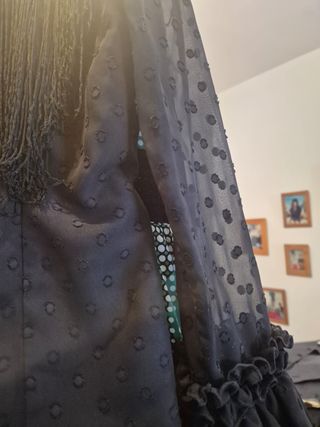 Falda flamenca verde y negra