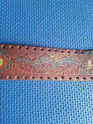 Cintura uomo in pelle marrone vintage