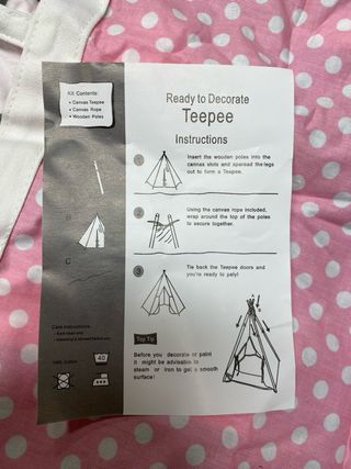 Tipi Rosa Bolinhas para Decorar