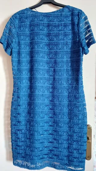 Vestido azul encaje El Corte Inglés Talla 50