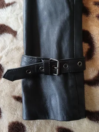 Gabardina de Piel Auténtica Negra