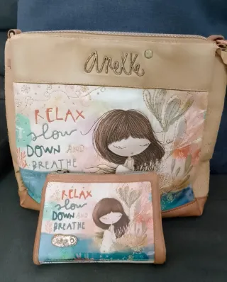 Bolso y monedero Anekke beige. AHORA O NUNCA