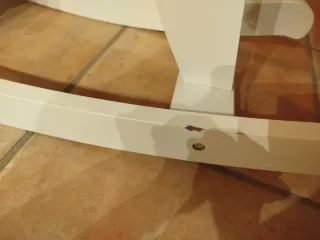 Caballito balancín de madera blanco