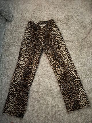 Pantalones anchos leopardo