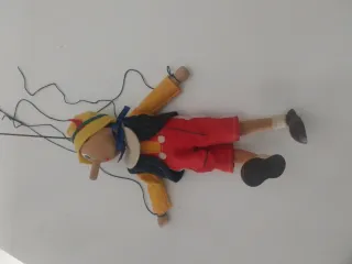Marioneta de Pinocho de madera vintage