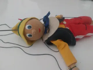 Marioneta de Pinocho de madera vintage