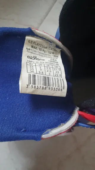 Pattini linea Oxelo con protezioni. Taglia 34-36