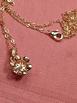 Collana Punto Luce Oro Rosa Diamanti