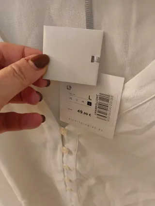 Blusa blanca El Corte Inglés Talla L