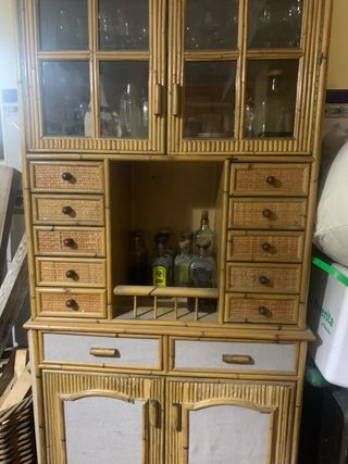 Aparador Mimbre y Cristal