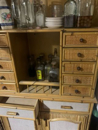 Aparador Mimbre y Cristal