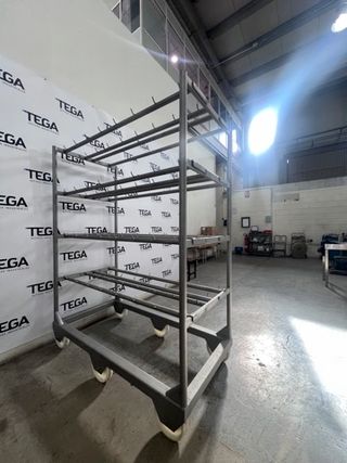 Carro industrial acero inoxidable con ganchos