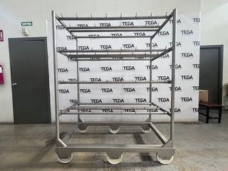 Carro industrial acero inoxidable con ganchos