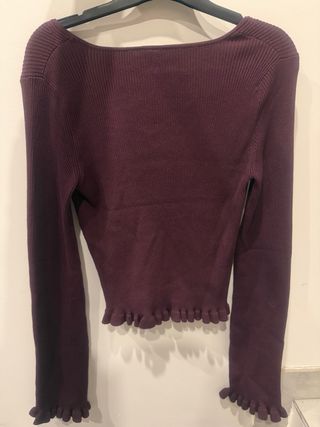 Jersey H&M Morado Manga Larga Volantes
