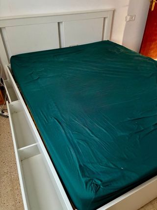 Cama Ikea 140cm con cajones blanca sin colchon