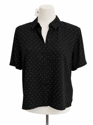 Oysho camisa nueva negra topos blancos Talla M