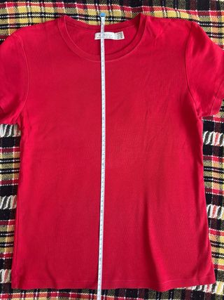 Camiseta Básica Zara Roja Talla L