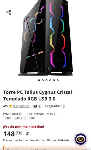 Torre PC Talius Cygnus Cristal Templado RGB