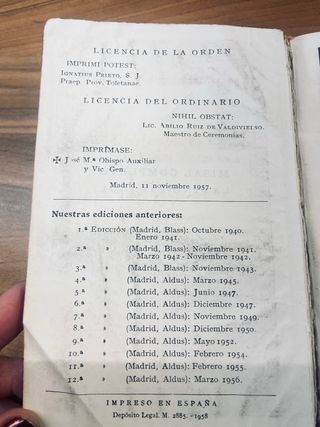 Misal latino español 1957